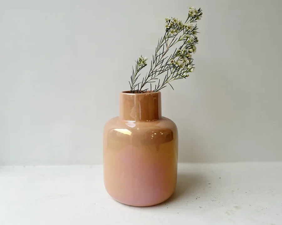 Orange glossy vase