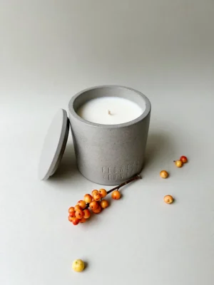 Grey handmade candle